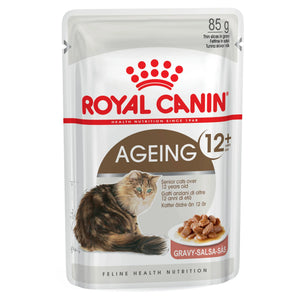 Royal Canin - Ageing 12+ with Gravy Wet Cat Food Pouches 85g x 12 - Petservo