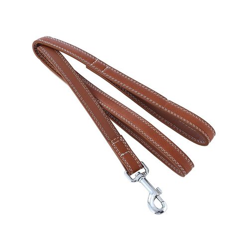 Paws & Claws 120cm Leather Look Padded Dog Lead w/ Stitch - Assorted