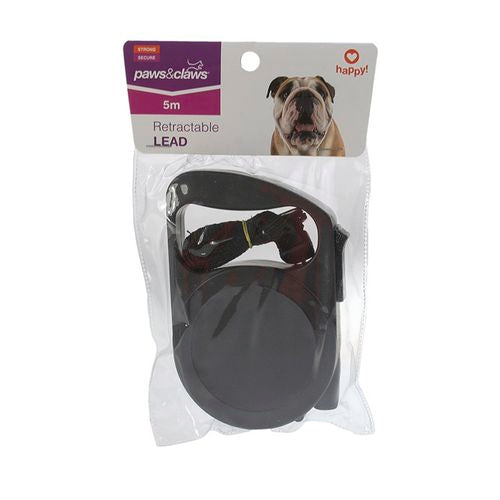 Paws & Claws 5m Retractable Pet Cat/Dog Walking Lead/Lease Assorted Colours