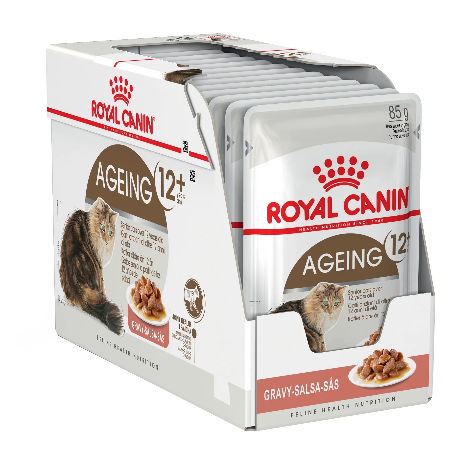 Royal Canin - Ageing 12+ with Gravy Wet Cat Food Pouches 85g x 12 - Petservo