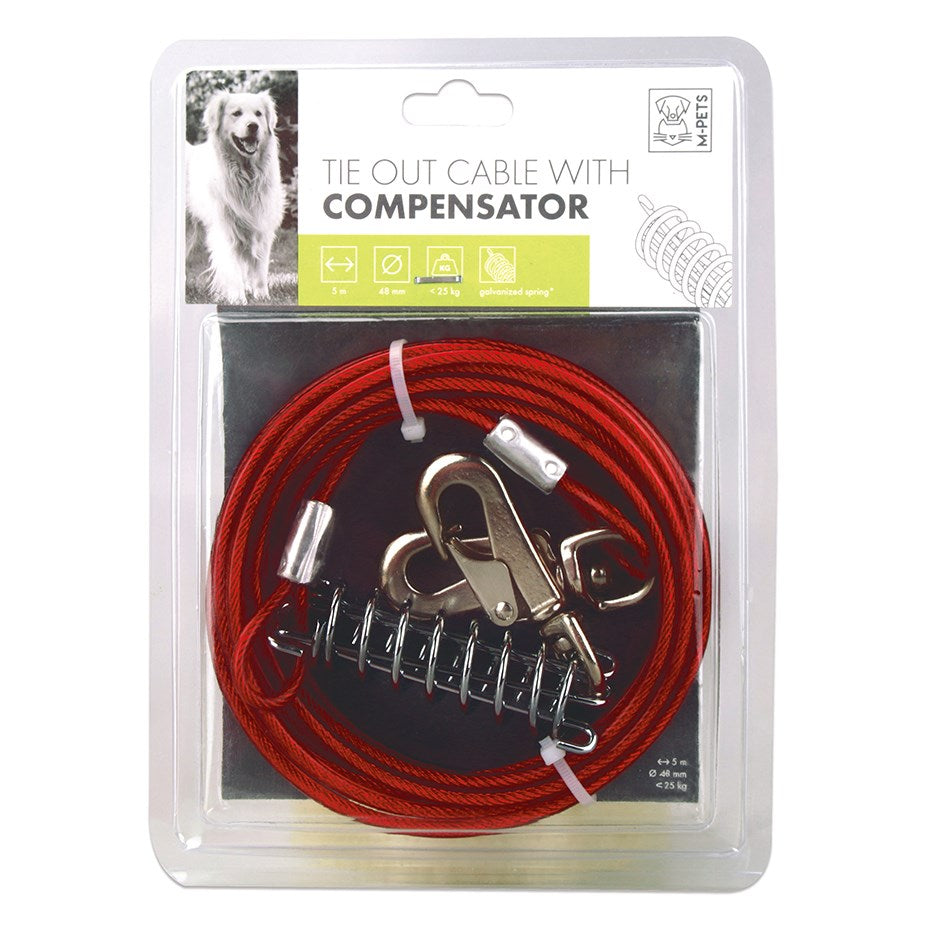 M-PETS - Tie out cable with COMPENSATOR 4.8 mm.dia - 25 kg