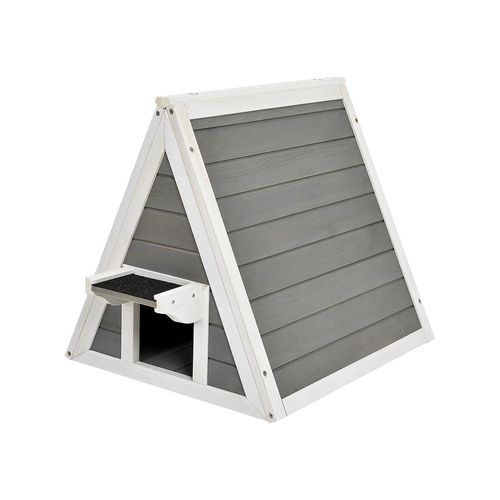 Costway - Cat House Indoor Outdoor Pet House w/Asphalt Eave - Large Grey