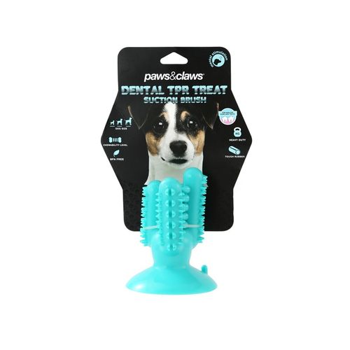 Paws and Claws - 13cm Cactus Suction Dental Treat Toy - Teal - 2PK