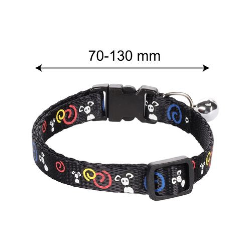 Flamingo - Ziggi 20-35cm Mouse Motif Black Cat Collar - petservo