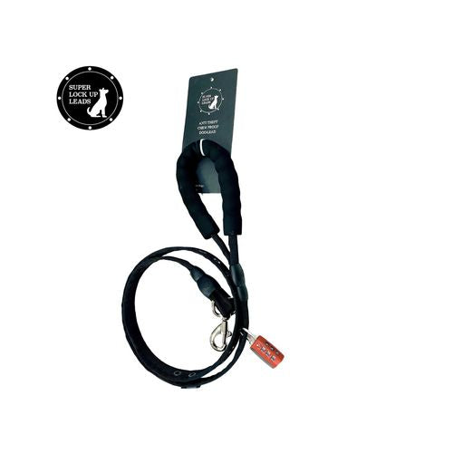 Super Lock Up Dog Lead Anti Theft - Black