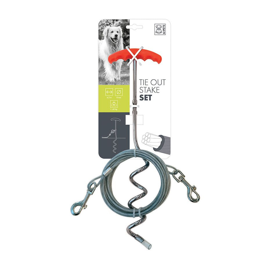 M-PETS - TIE OUT STAKE SET 4.5M- 40kg