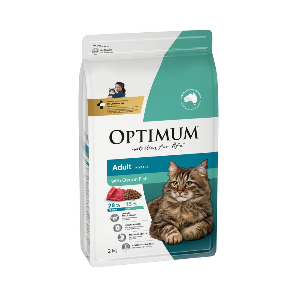 Optimum - Adult Dry Cat Food With Ocean Fish 2kg