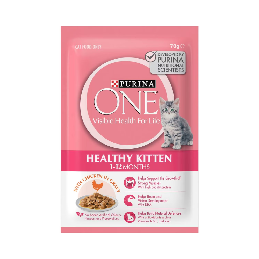 Purina One - Kitten Chicken In Gravy Wet Cat Food 70g - Petservo