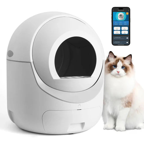 Advwin - Self Cleaning Automatic Cat Litter Box WiFi APP Control - white - petservo