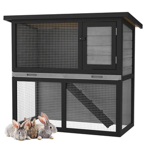 Advwin - Rabbit Hutch 2 storey Wooden Pet Cage - Petservo