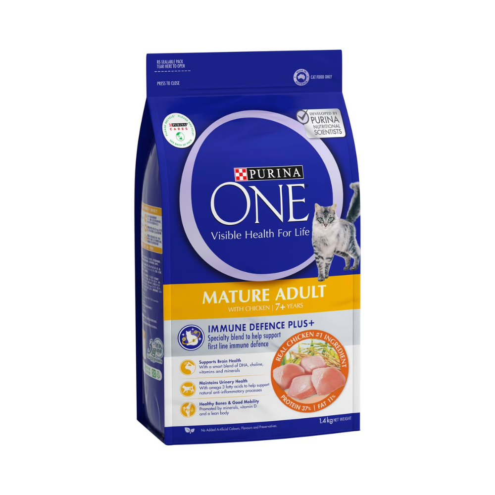 Purina One - Mature Adult With Chicken 7+ Years Dry Cat Food 1.4kg - Petservo