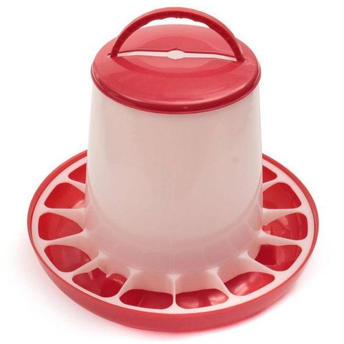 Rooster Farms - Plastic Poultry Chook Hen Feeding Seed Bucket - 1.5Kg Automatic Chicken Feeder