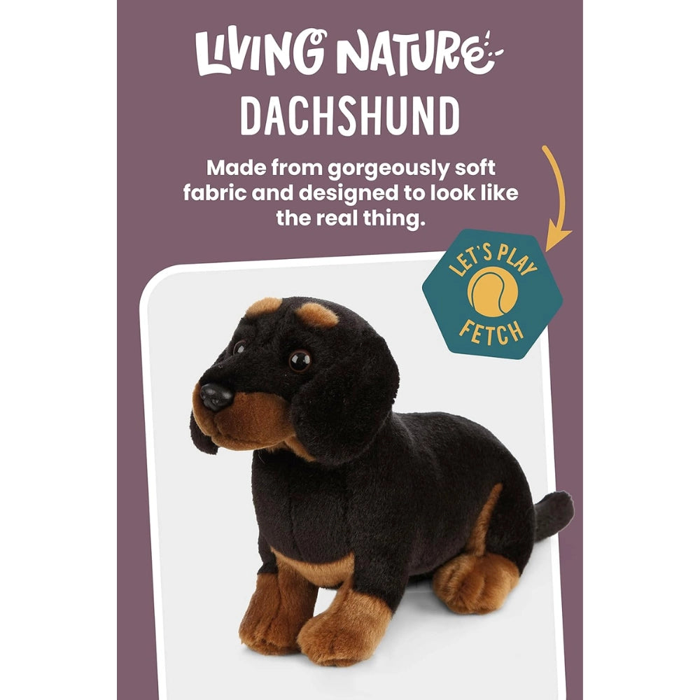 Living Nature - Soft Toy Plush Pet Animal, Sausage Dog Dachshund (20cm)