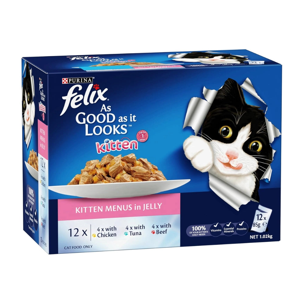 FELIX - Kitten Wet Cat Food Kitten Menus in Jelly 60x85g - PetServo