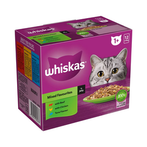 Whiskas Adult 1+ Wet Cat Food Mixed Jelly 85g x 12 Pack - Pet Servo