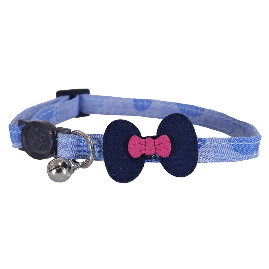 Rosewood - Demin Bow Cat Collar - Navy