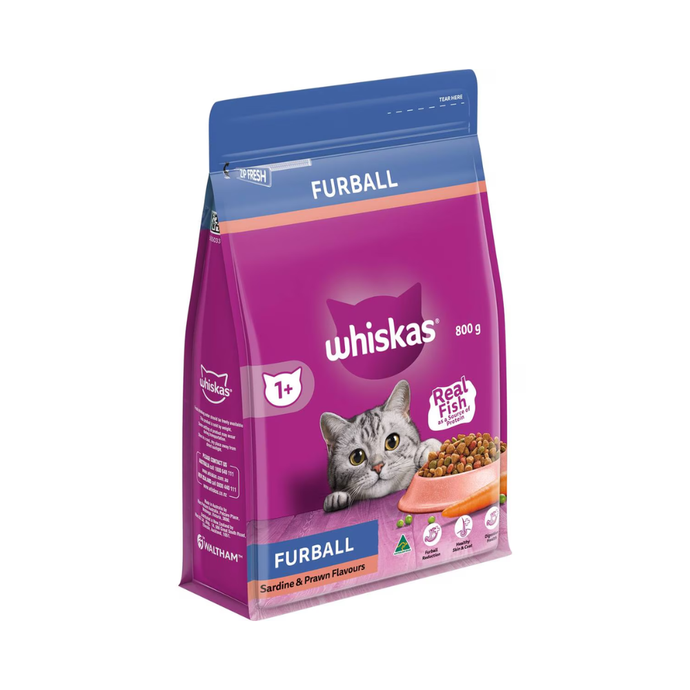 Whiskas - Furball Sardine & Prawn Cat Food 800g - Petservo