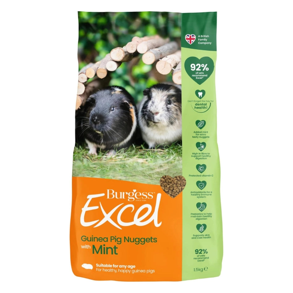 Burgess - Excel Guinea Pig Pellets with Mint 1.5kg - Petservo