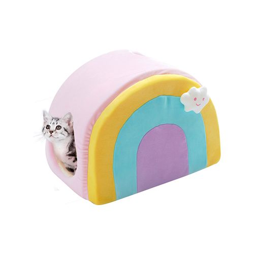 All Fur You - Rainbow Cat House - Pink