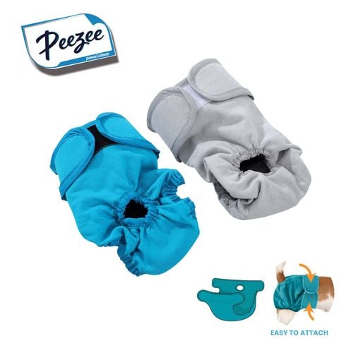 Paws & Claws - 44 x 70cm Large Peezee Washable Pet Nappy - Petservo