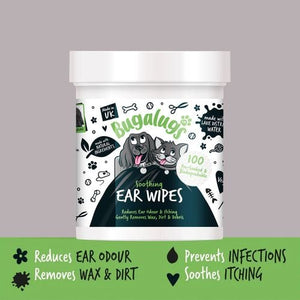 Bugalugs - Cat and Dog Soothing Ear Wipes - 100 Pack - Petservo