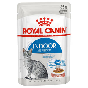 Royal Canin - Indoor With Gravy Adult Wet Cat Food Pouches 85g x 12 - Petservo