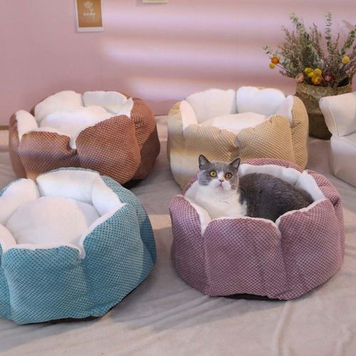 Furbulous - Calming Dog Bed Warm Soft Cat Bed Round Comfy Sleeping Nest