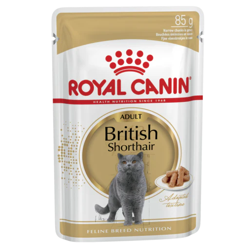 Royal Canin - British Shorthair Adult Wet Cat Food Pouches 85g x 12 - Petservo