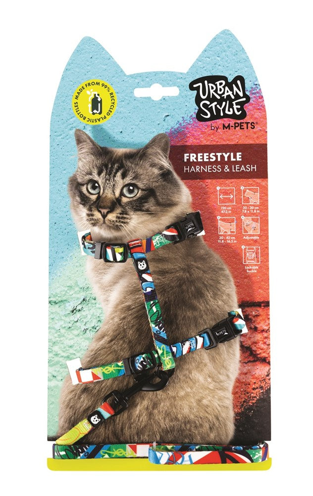 M-PETS - URBANSTYLE Freestyle Cat ECO SET (harness & collars) - Petservo