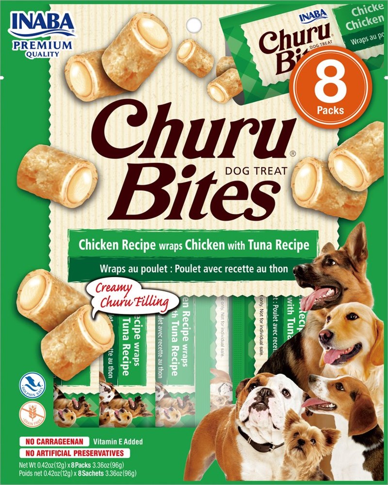 Inaba - Churu Bites Chicken Recipe wraps Tuna with Scallop Recipe 8 pack - Petservo