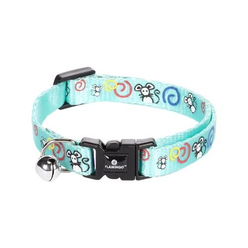 Flamingo - Cat Collar - Ziggi 20-35cm Mouse Motif Turquoise - petservo