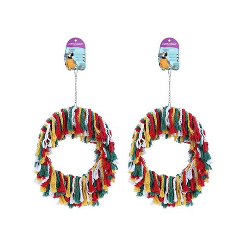 Paws and Claws - 44x30cm Rope Ring Parrot Pet/Bird Toy - 2x