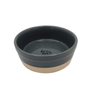 Baxter Bone - Dipped Ceramic Pet Bowl - Small Grey - Petservo