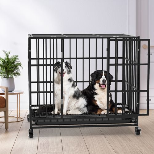 Advwin - 38 Inch Heavy Duty Dog Crate Metal 2 Doors  - petservo