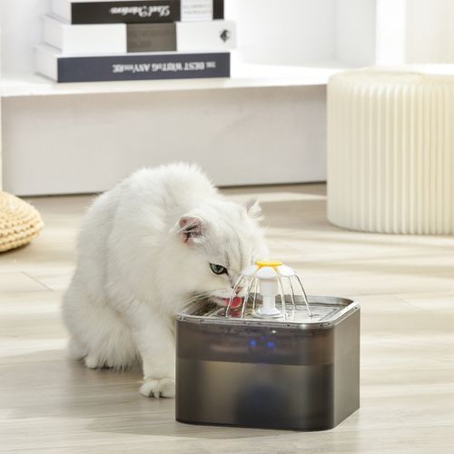 YES4PETS - 3L Automatic Electric Pet Water Fountain Dog Cat Stainless Steel Feeder Bowl Dispenser Grey