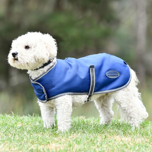 WeatherBeeta - 30cm Dark Blue/Grey/White ComFiTec Windbreaker Free Dog Coat - Blue