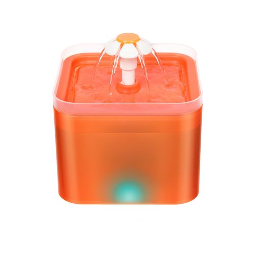 YES4PETS - Dog Cat Water Feeder Automatic Electric Pet Water Fountain Bowl Dispenser W LED Orange