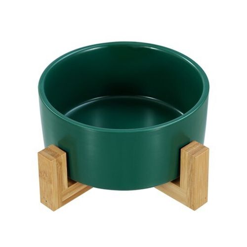 Paws and Claws - 16cm/950ml Ceramic Pet Bowl w/ Bamboo Stand - Assorted - 2x