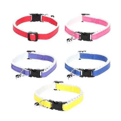 Flamingo - 20-30cm Lined Bright Ziggi Cat Collar - 5 Assort Colours - petservo