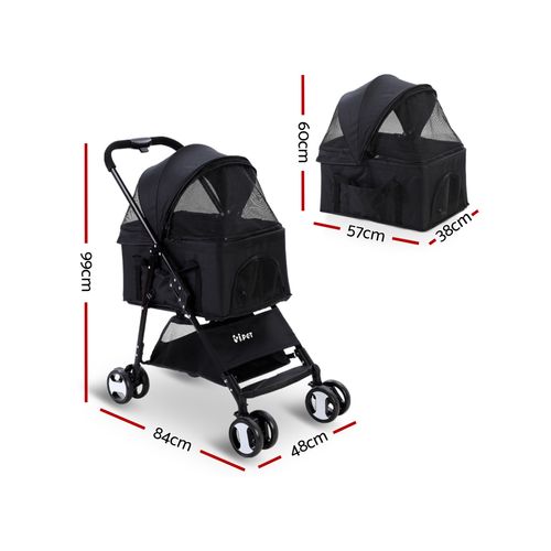 i.Pet - Pet Stroller Dog Pet Pram Large Cat Carrier Travel Pushchair Fold Wheels