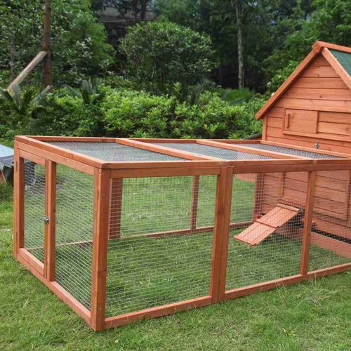 YES4PETS - XL Chicken Coop Rabbit Hutch Ferret Cage Hen Chook Cat Kitten House With Run