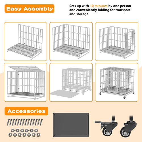 Advwin - 42 Inch Heavy Duty Dog Crate Metal - petservo