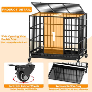 Advwin - 42 Inch Heavy Duty Dog Crate Metal - petservo