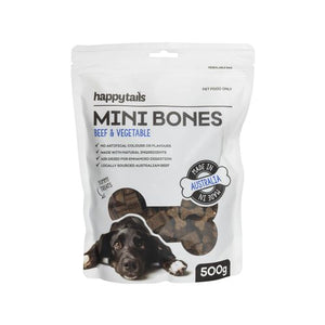 Happy Tails - 500g Beef and Vegetable Mini Bones Dog Treats - petservo