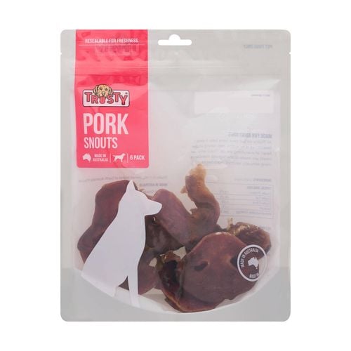 Trusty - Pork Snouts Adult Dog Treats - Pack of 6 - petservo