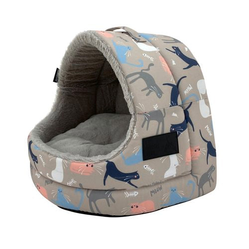 La Doggie Vita - Catisse Hooded Cat House - Taupe Medium