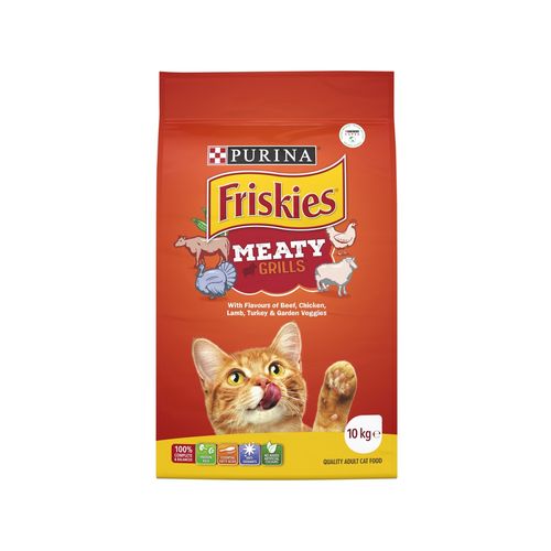 Friskies - 10kg Adult Meaty Grills Dry Cat Food - petservo