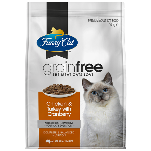 Fussy Cat - 10kg Chicken And Turkey With Cranberry Grain Free Cat Dry Food - petservo