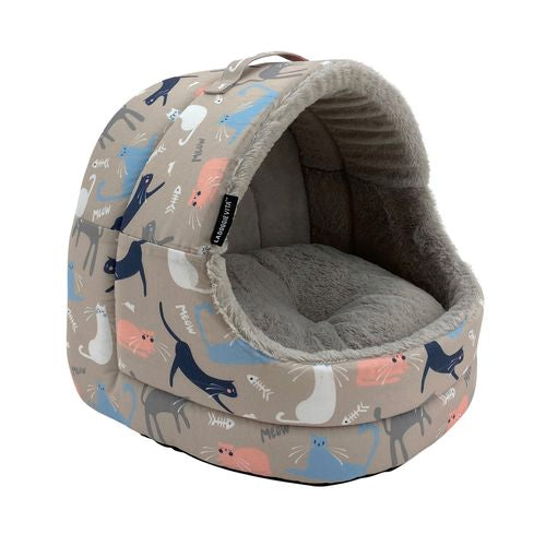 La Doggie Vita - Catisse Hooded Cat House - Taupe Medium