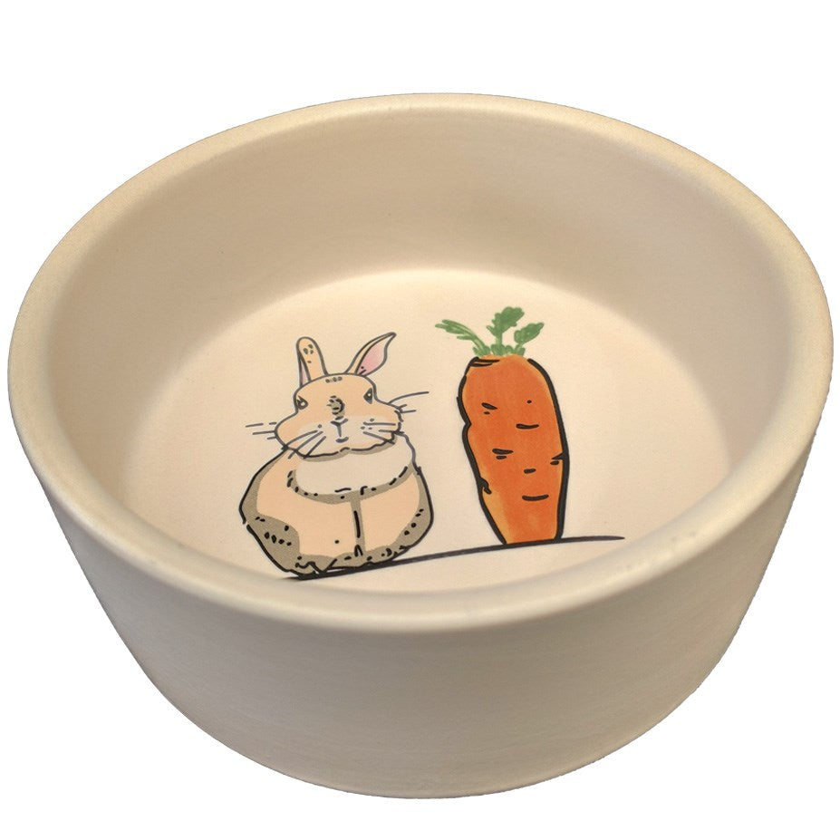 Lepets - Frost Rabbit & Carrot Ceramic Bowl 13.5cm - petservo